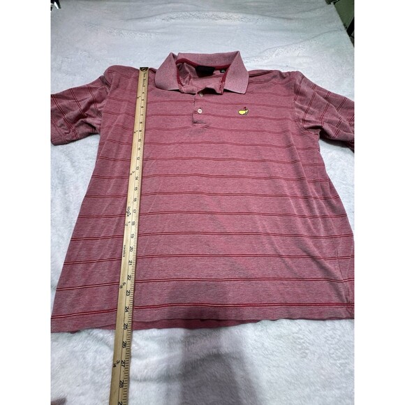 Masters Collection Polo Shirt L Red Striped Embroidered Golf Shirt St Augustine - Picture 6 of 13